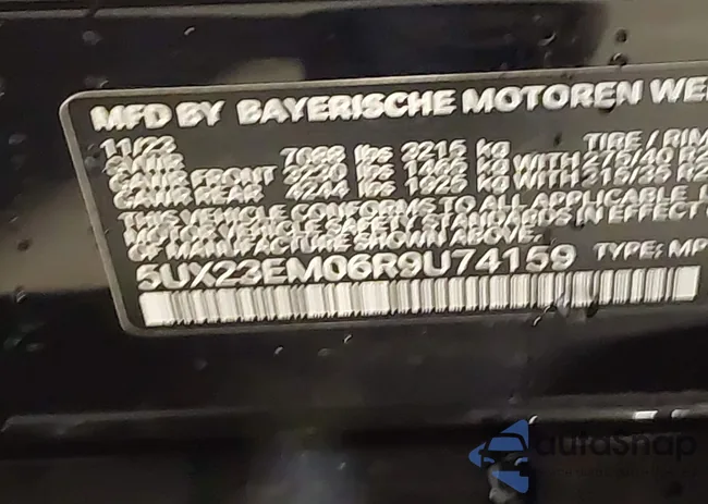 5UX23EM06R9U74159: 44209624