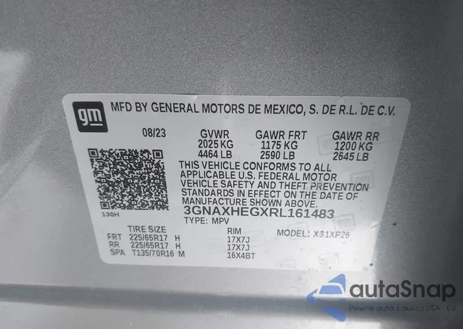 3GNAXHEGXRL161483: 44209638