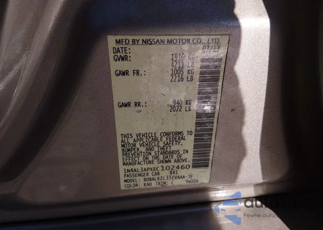 1N4AL3APXEC102460: 44209817