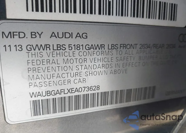 WAUBGAFLXEA073628: 44209864