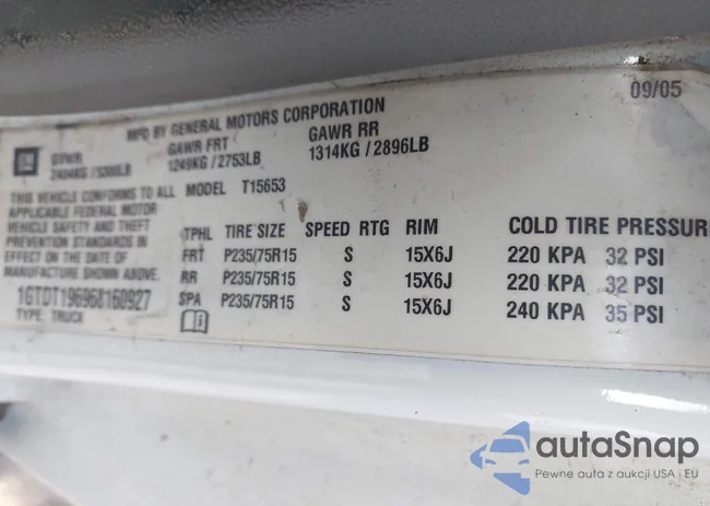 1GTDT196968160927: 44209911