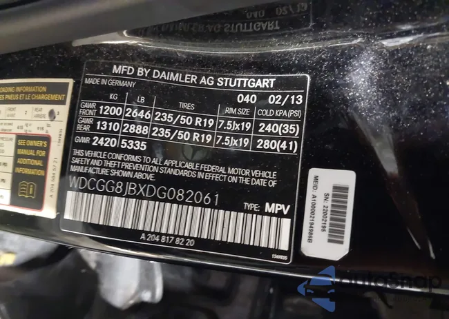 WDCGG8JBXDG082061: 44209917