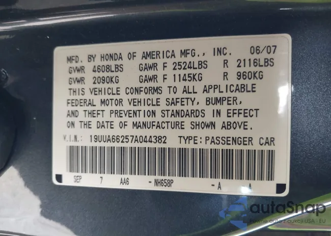 19UUA66257A044382: 44209003