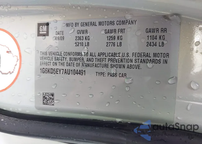 1G6KD5EY7AU104491: 44209011