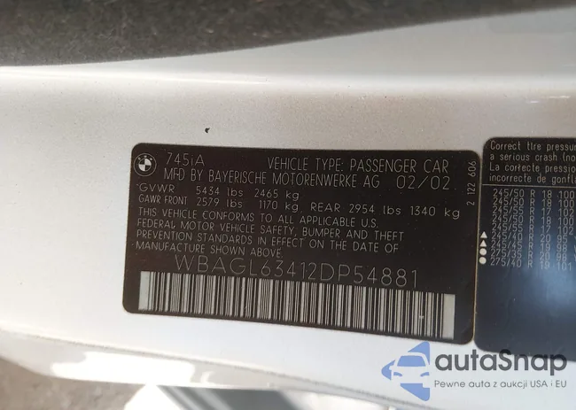 WBAGL63412DP54881: 44209014