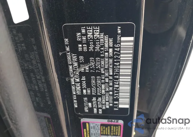 5XYZW4LA7HG412746: 44209057