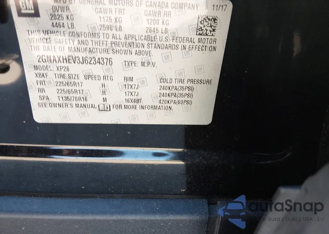 2GNAXHEV3J6234376: 44209101