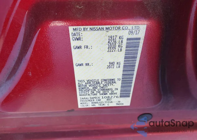 1N4AL3AP0JC108276: 44209126