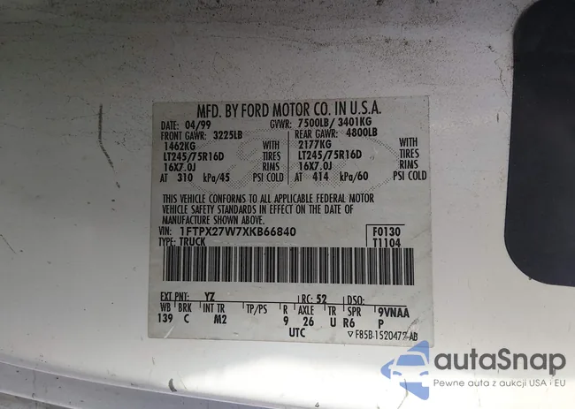 1FTPX27W7XKB66840: 44209141