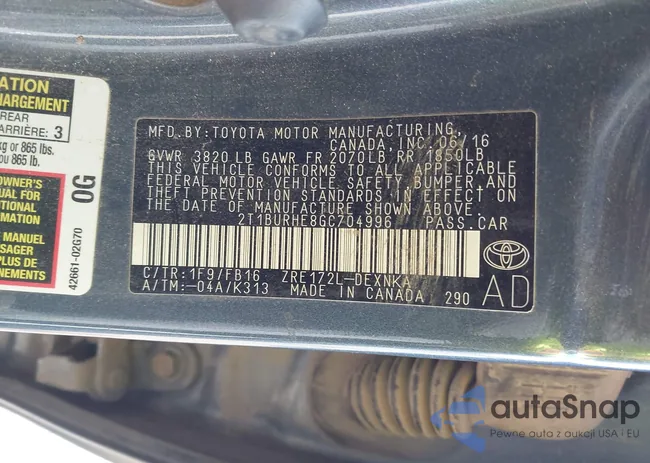 2T1BURHE8GC704996: 44209143