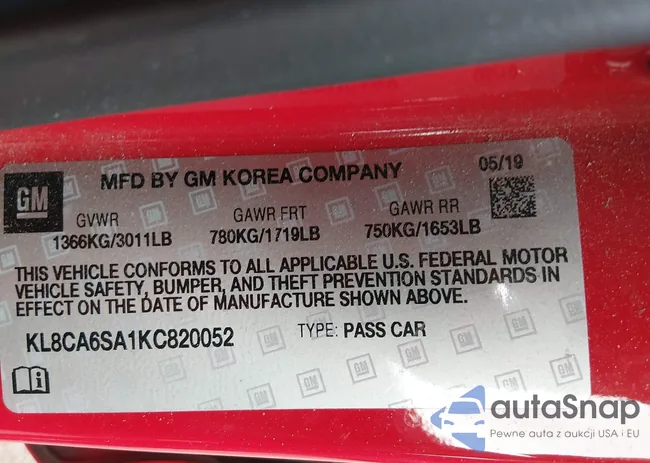 KL8CA6SA1KC820052: 44209190