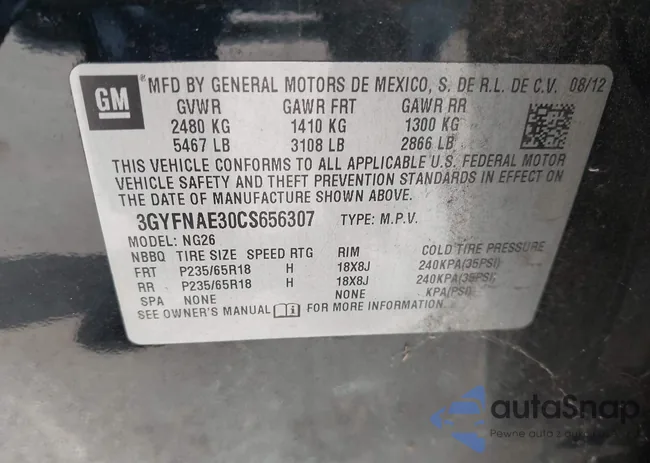 3GYFNAE30CS656307: 44209204