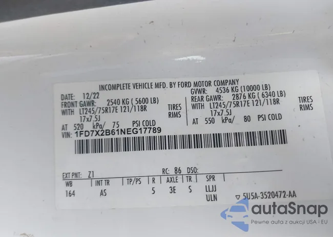 1FD7X2B61NEG17789: 44209233