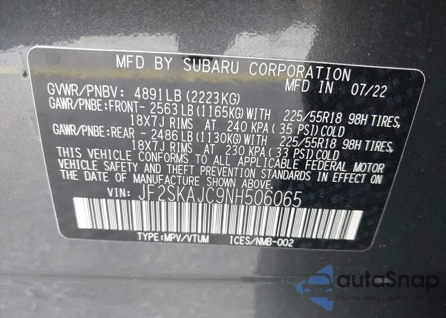 JF2SKAJC9NH506065: 44209318