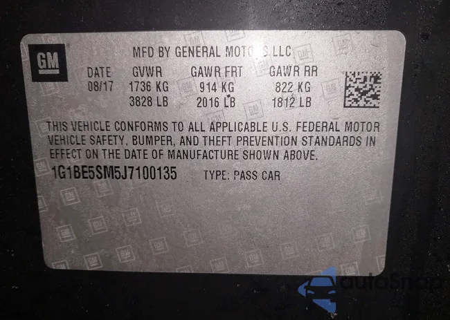 1G1BE5SM5J7100135: 44209333