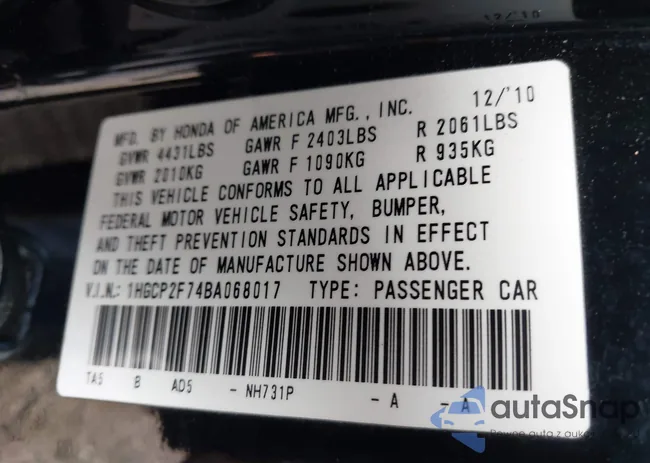 1HGCP2F74BA068017: 44210404