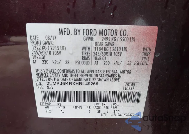 2LMPJ6KRXHBL49266: 44210621