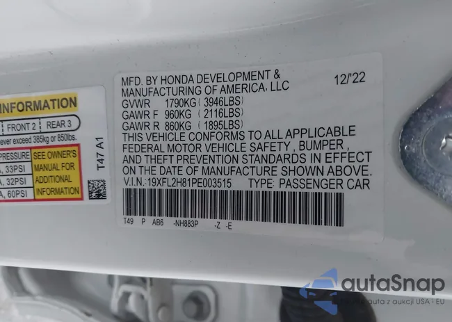 19XFL2H81PE003515: 44210787