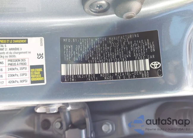 5YFB4MDE2RP105183: 44210122