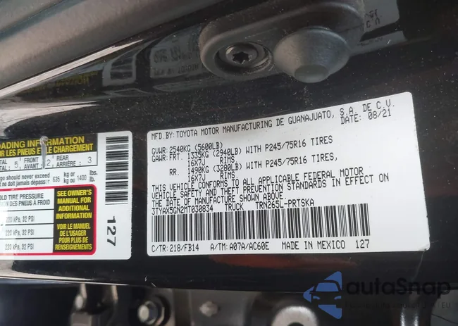 3TYAX5GN2MT030834: 44210317