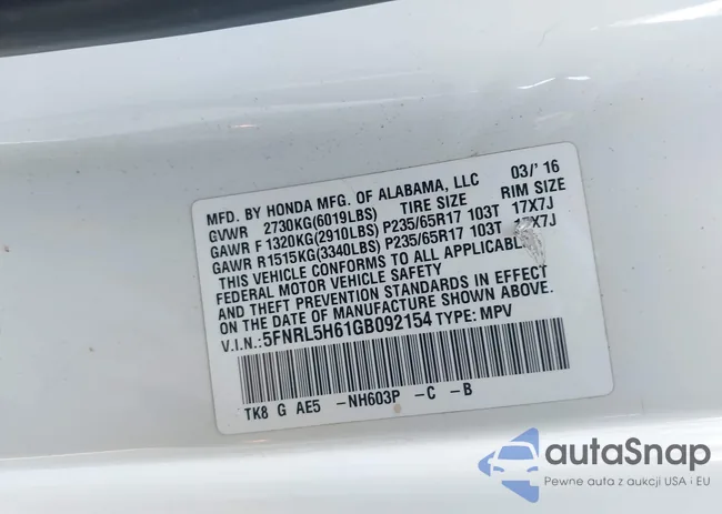 5FNRL5H61GB092154: 44210352