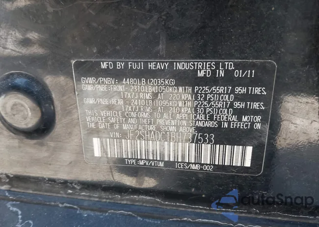 JF2SHADC1BH737533: 44210374