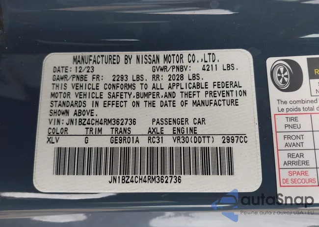 JN1BZ4CH4RM362736: 44211393