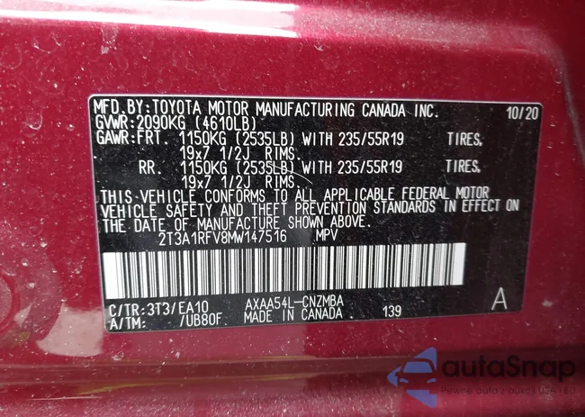 2T3A1RFV8MW147516: 44211435