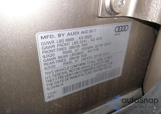 WA1VAAF72JD002818: 44211466