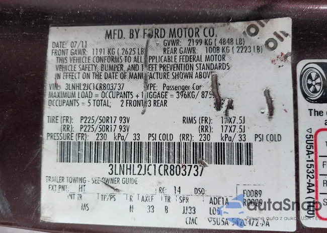 3LNHL2JC1CR803737: 44211524