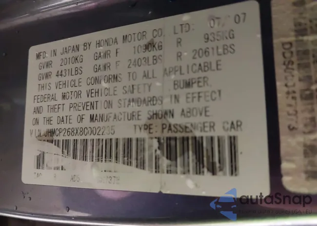 JHMCP268X8C002235: 44211569