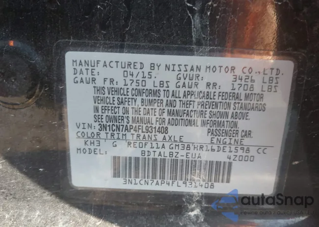 3N1CN7AP4FL931408: 44211621