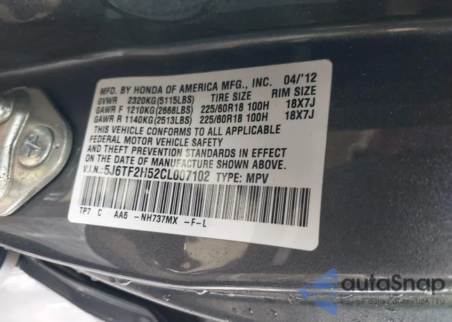 5J6TF2H52CL007102: 44211696