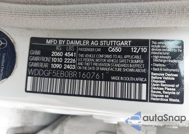 WDDGF5EB0BR160761: 44211783