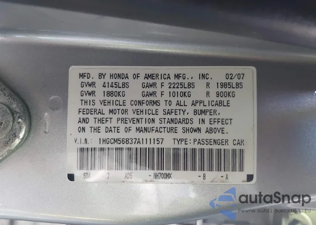 1HGCM56837A111157: 44211830