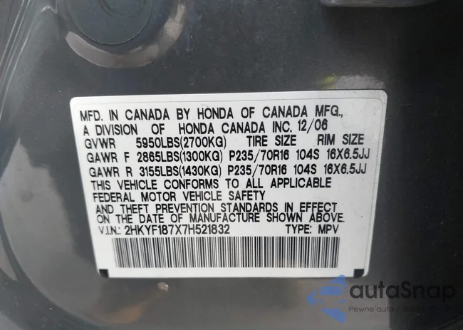 2HKYF187X7H521832: 44211966