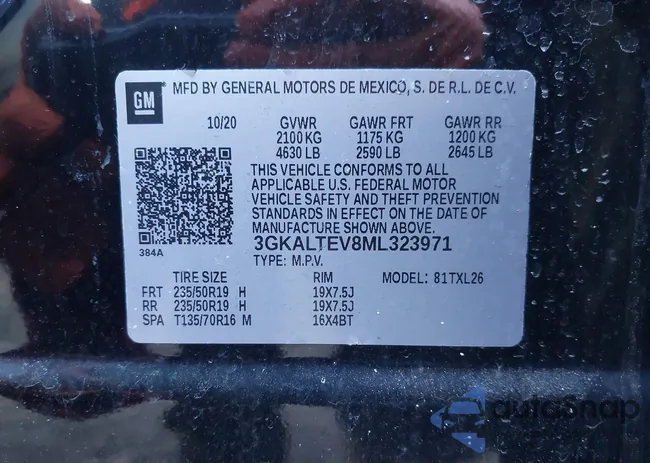 3GKALTEV8ML323971: 44210991