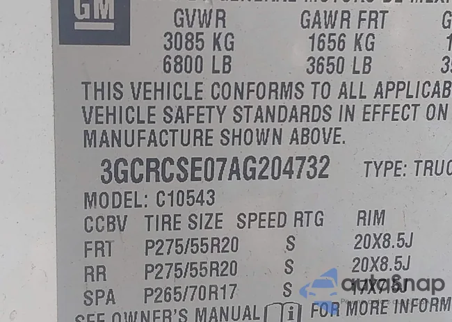 3GCRCSE07AG204732: 44210997