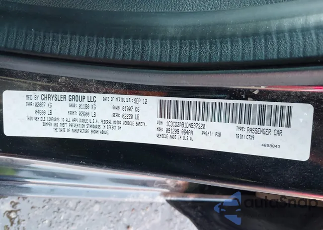 1C3CDZAB1DN537320: 44211017