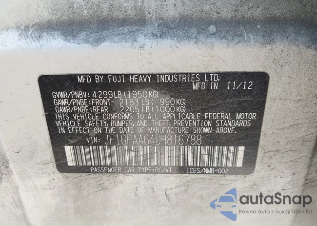 JF1GPAA64DH816788: 44211043