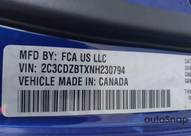 2C3CDZBTXNH230794: 44211367