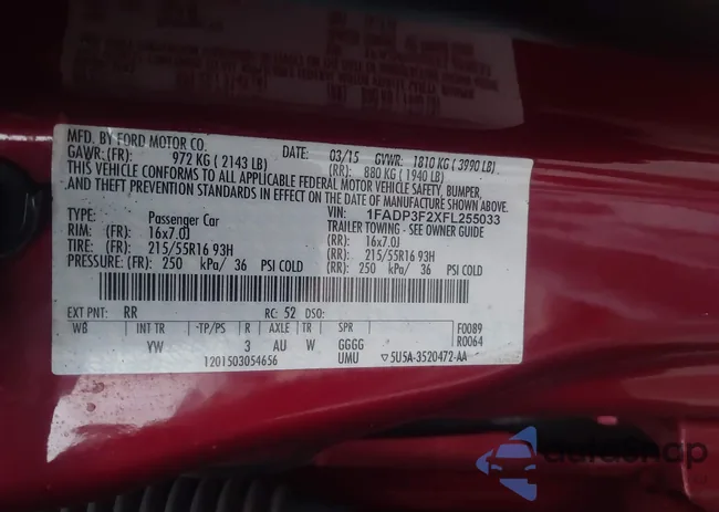 1FADP3F2XFL255033: 44212432