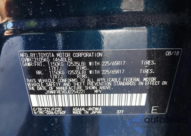 JTMRFREV0JD254221: 44212550