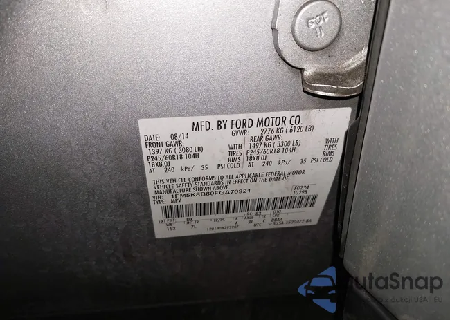 1FM5K8B80FGA70921: 44212761