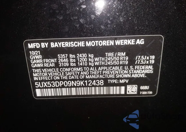 5UX53DP09N9K12438: 44212798