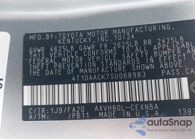 4T1DAACK7SU068983: 44212801