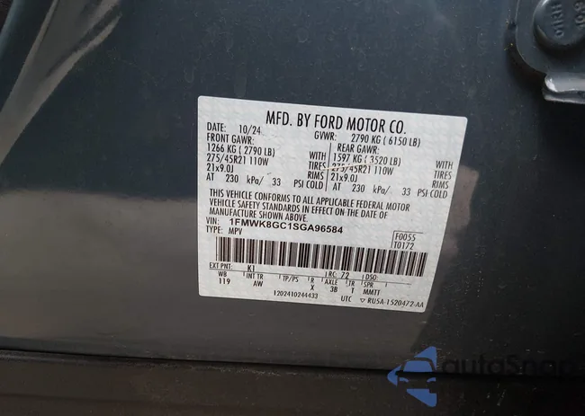 1FMWK8GC1SGA96584: 44212940