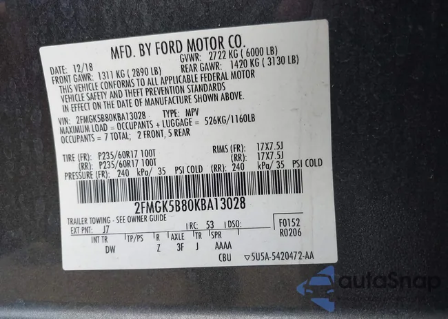 2FMGK5B80KBA13028: 44212973