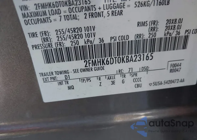 2FMHK6DT0KBA23165: 44212017