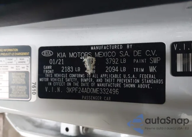 3KPF24AD0ME332496: 44212222